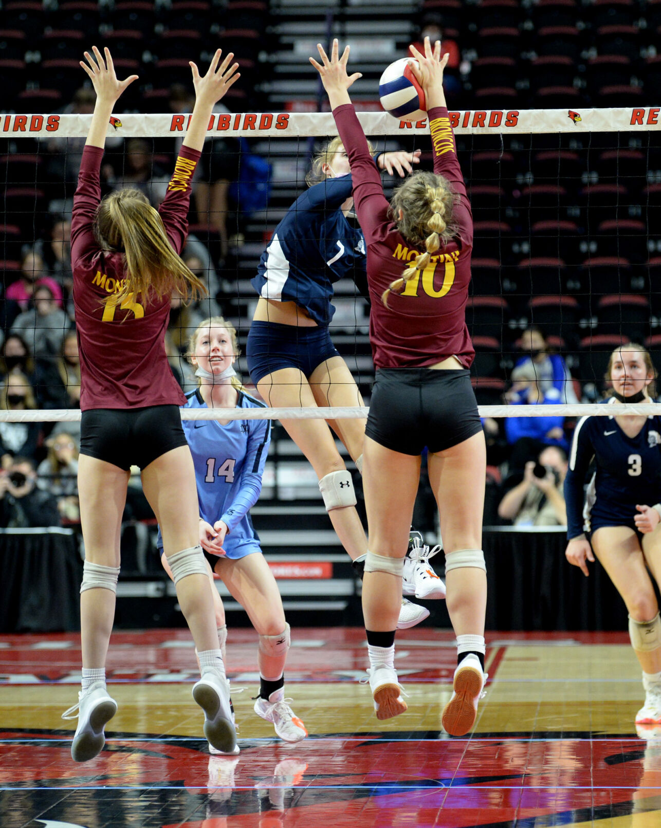 Class 2A girls volleyball state semifinal, Mater Dei vs. Lombard Montini